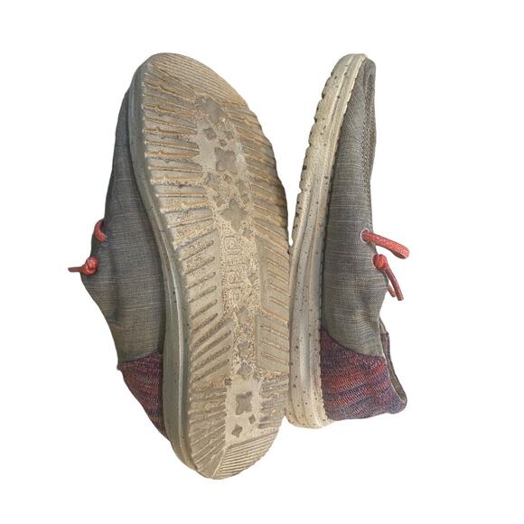 Hey Dude Wendy Girl's Youth Slip-Ons, Linen Grey/Pink Funk Grey US Y2-L3 - Picture 6 of 9